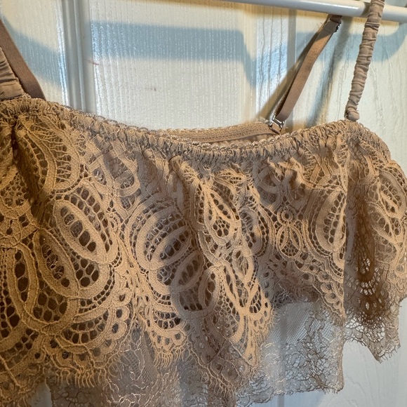 Victoria's Secret Lace Crop Top in Cream - Picture 2 of 5